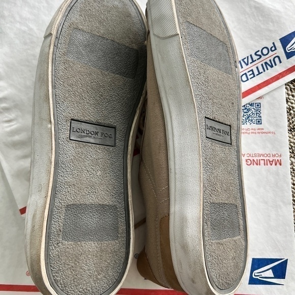 London Fog Bayswater Taupe Canvas Water Repellent Sneaker Men's 13 - Picture 8 of 9